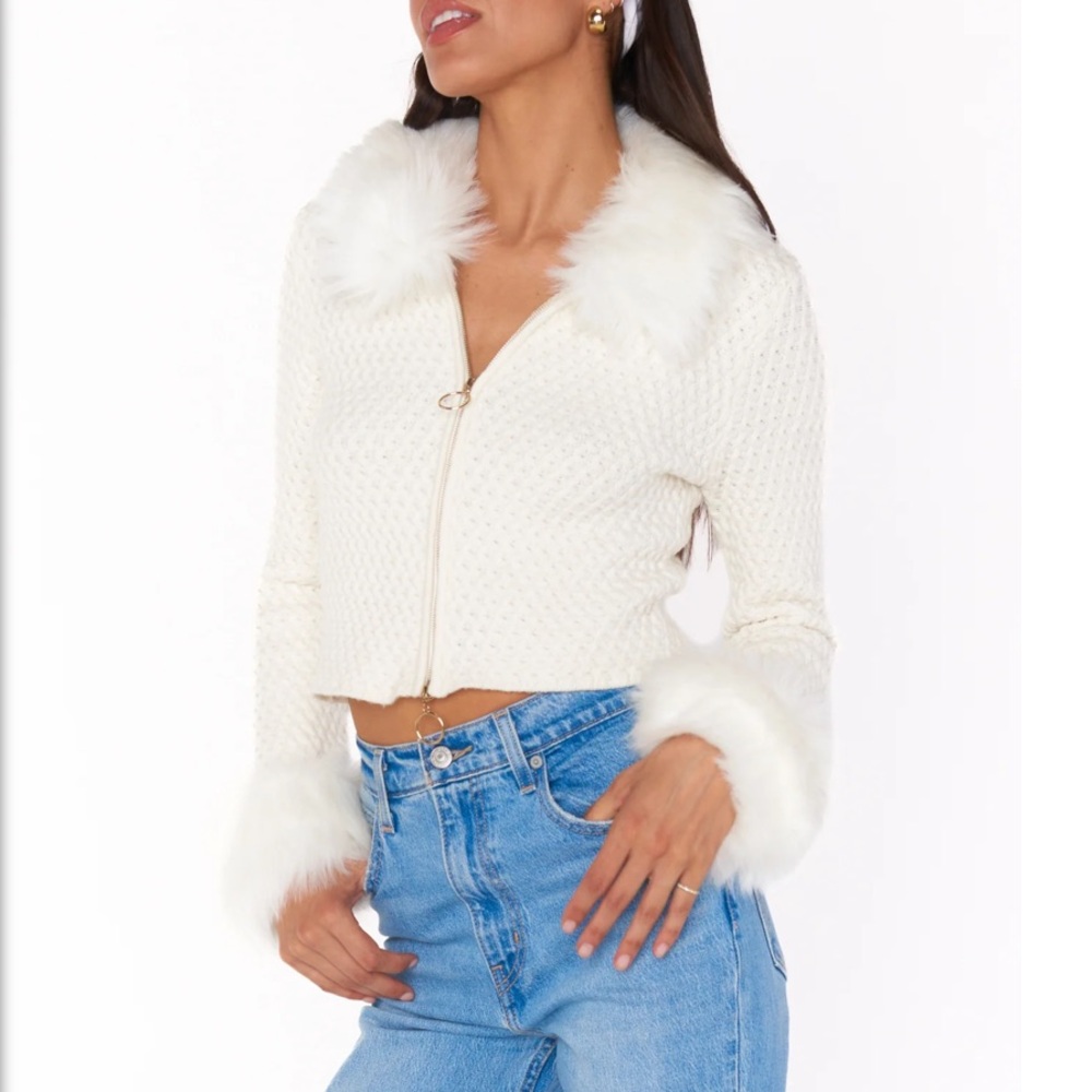 Show Me Your Mumu Zermatt zip up pebble white size M